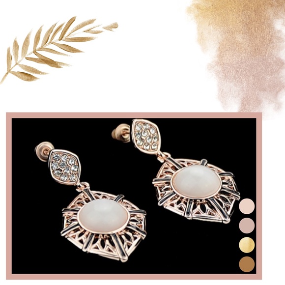 Rose Gold Water Drop Post Earrings NWT - Picture 4 of 6